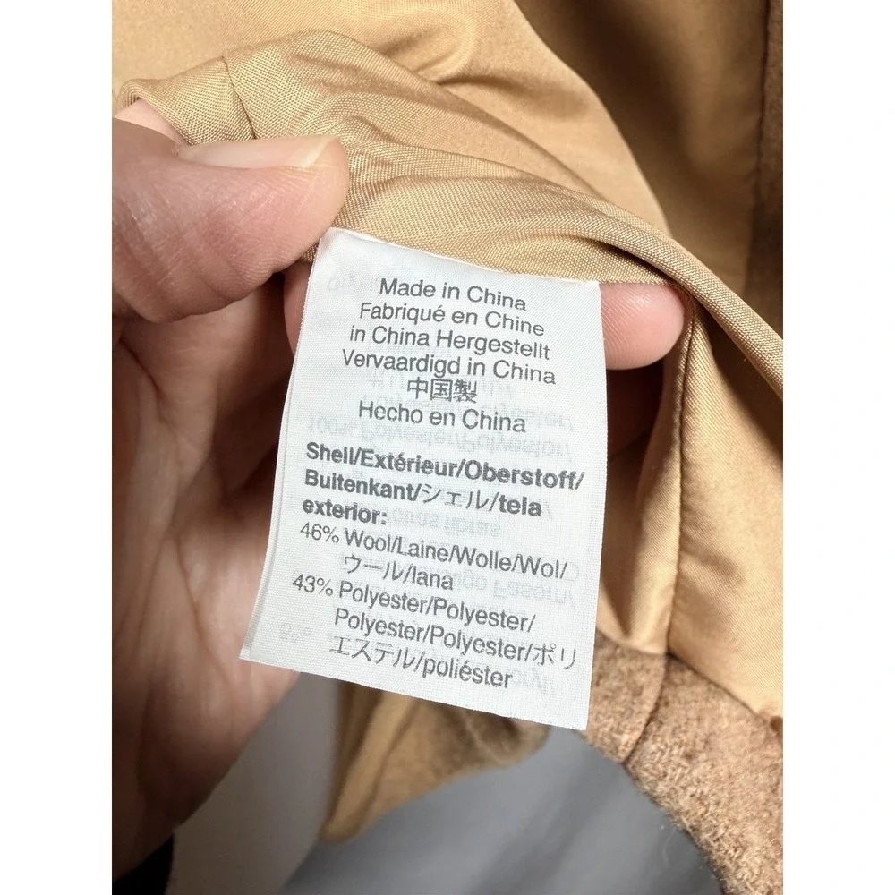 J.Crew Mercantile City Wool Blend Coat Size‎ 8 Camel Tan Funnel Collar - Picture 8 of 13
